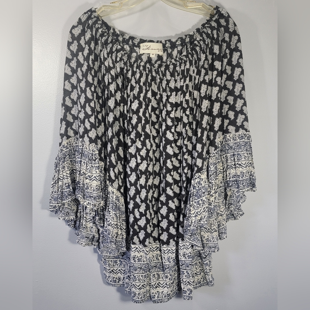 Vintage Havana Boho Bell Sleeve Blouse